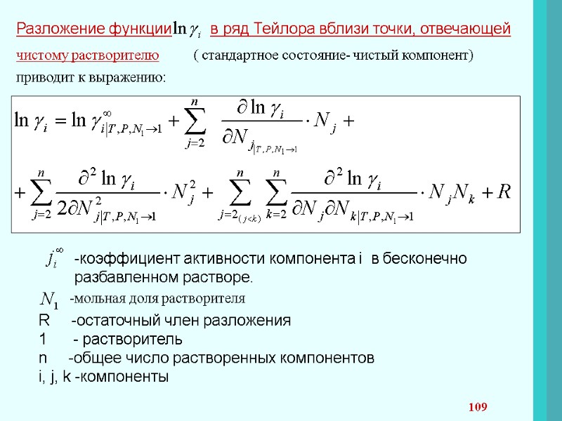 109 Разложение функции   в ряд Тейлора вблизи точки, отвечающей   